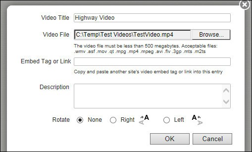 Post a Video Dialog
