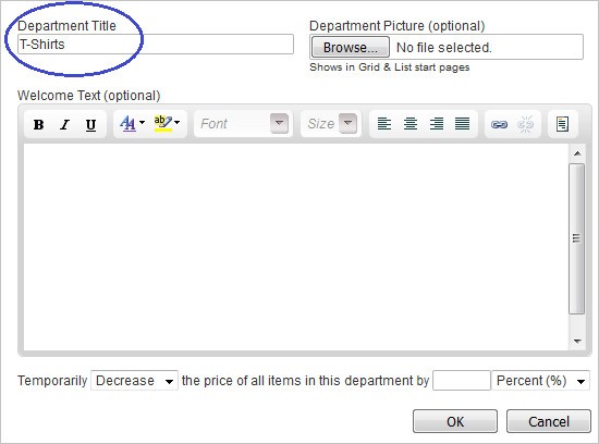Picture: How To Add A Department To Your Online Store